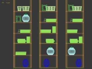 ikea hemnes bookcase and glass-door cabinet 3D-Modell