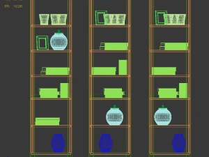ikea hemnes bookcase and glass-door cabinet 3D Model