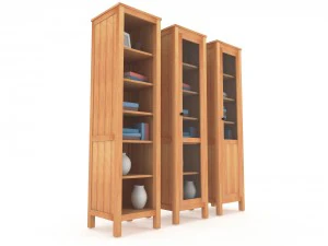 ikea hemnes bookcase and glass-door cabinet 3D Model