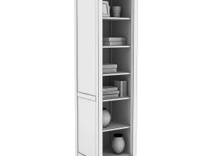 ikea hemnes bookcase and glass-door cabinet 3D Model