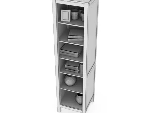 ikea hemnes bookcase and glass-door cabinet 3D Model