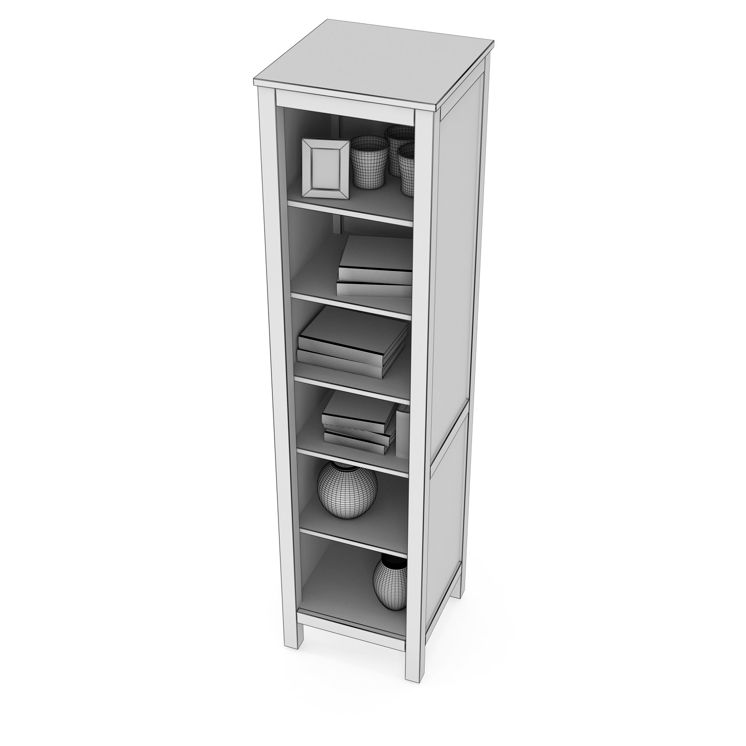 Ikea Hemnes Bookcase And Glass Door Cabinet 3d Model In Household
