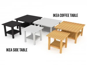set of 14 ikea hemnes and hol furniture 3D Model