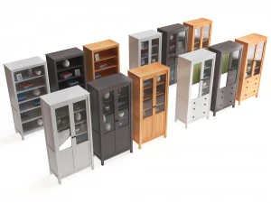 set of 14 ikea hemnes and hol furniture 3D Model