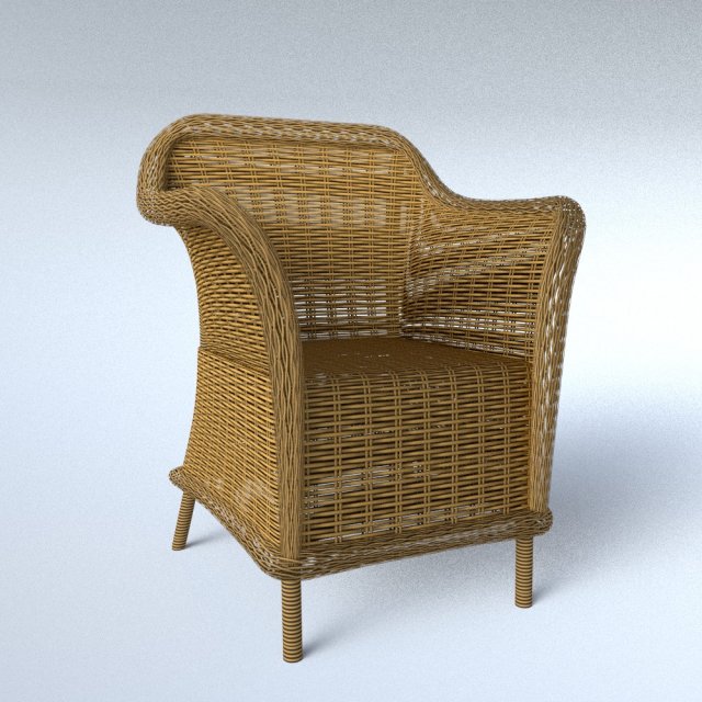 wicker chair Modello 3D .c4d .max .obj .3ds .fbx .stl .blend 