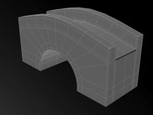 pont m&eacute;di&eacute;val Modèle 3D
