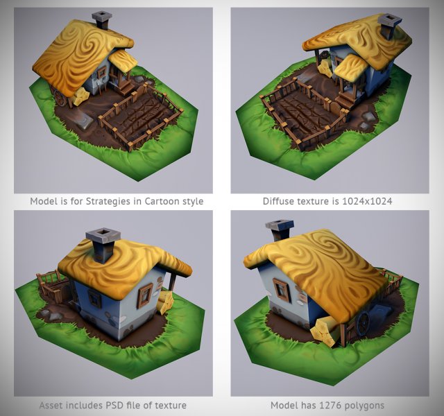 cartoon fantasy farm 3Dモデル .c4d .max .obj .3ds .fbx .stl .blend 