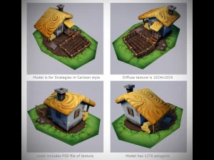 Cartoon-Fantasie-Farm 3D Modell