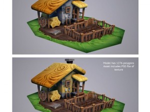cartoon fantasy farm 3Dモデル