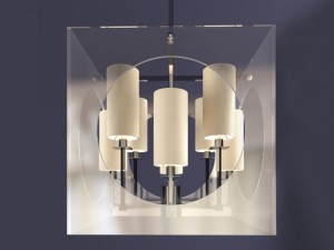 regina andrew lighting acrylic cube chandelier Model 3D