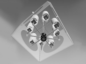regina andrew lighting acrylic cube chandelier Model 3D