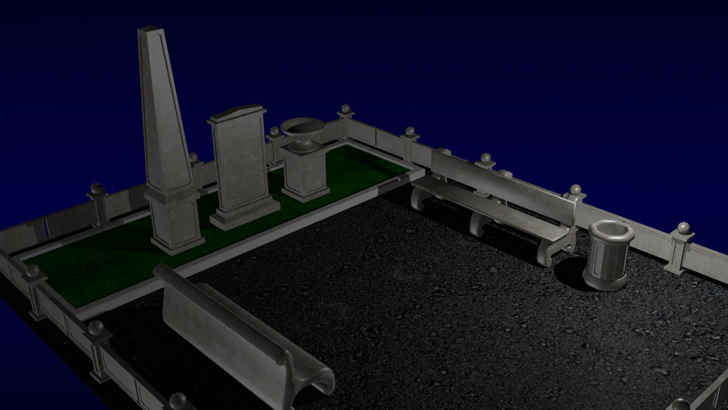 city park 3D Model .c4d .max .obj .3ds .fbx .stl .blend
