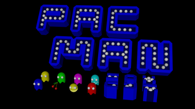 set of models  pacman 3D Модель .c4d .max .obj .3ds .fbx .stl .blend 