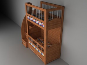 childrens bunk bed 3D Модель