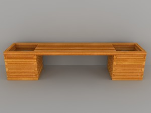 wooden bench 3D Модель