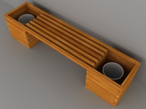wooden bench Modelo 3D