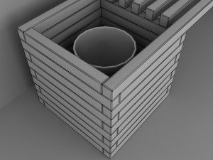 wooden bench Modelo 3D
