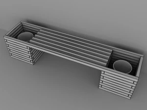 wooden bench 3D Model
