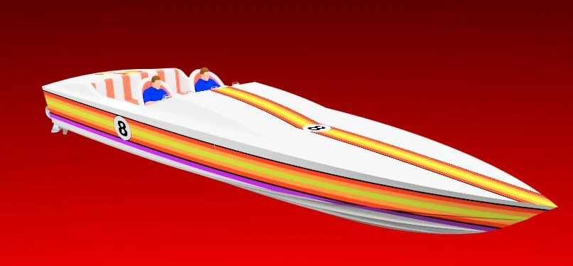 offshore racing powerboat 3D Model .c4d .max .obj .3ds .fbx .stl .blend