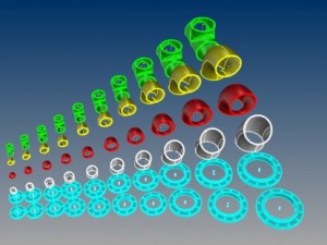 carbon steel butt weld schedule 40 pipe fittings 3D 模型
