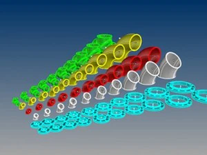 programma di saldatura di testa in acciaio al carbonio 40 raccordi per tubi Modello 3D