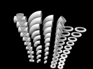 carbon steel butt weld schedule 40 pipe fittings 3D 模型