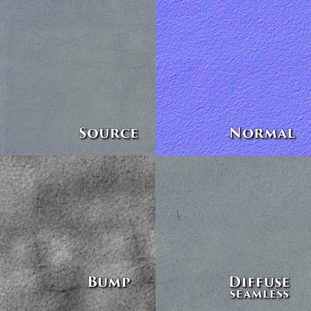 seamless plain concrete textures 5pack normalbump CG Textures .c4d .max .obj .3ds .fbx .stl .blend 
