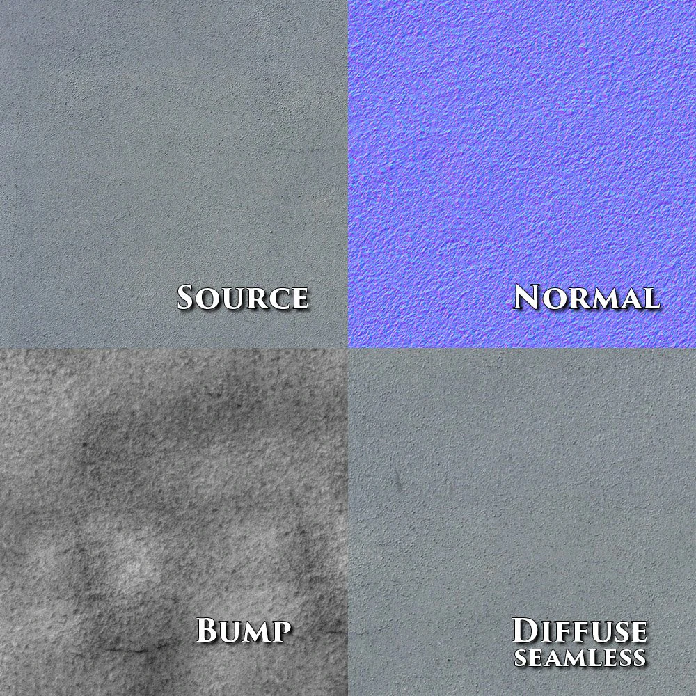 seamless plain concrete textures 5pack normalbump CG Textures .c4d .max .obj .3ds .fbx .stl .blend