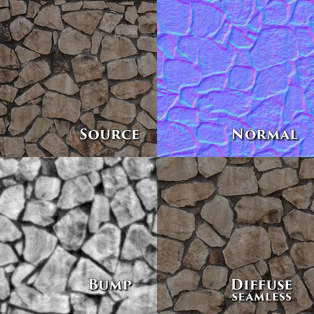 seamless hires stone walls 5pack normalbump CG Textures .c4d .max .obj .3ds .fbx .stl .blend 