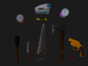 stylized survival pack 3D Модель