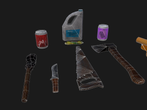 stylized survival pack 3D Модель