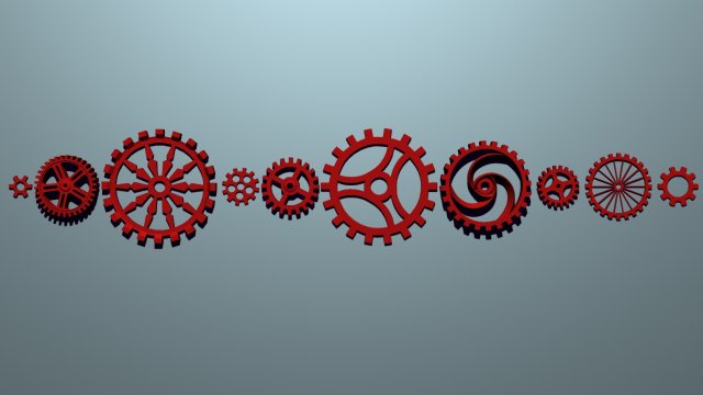 gear set Model 3D .c4d .max .obj .3ds .fbx .stl .blend 
