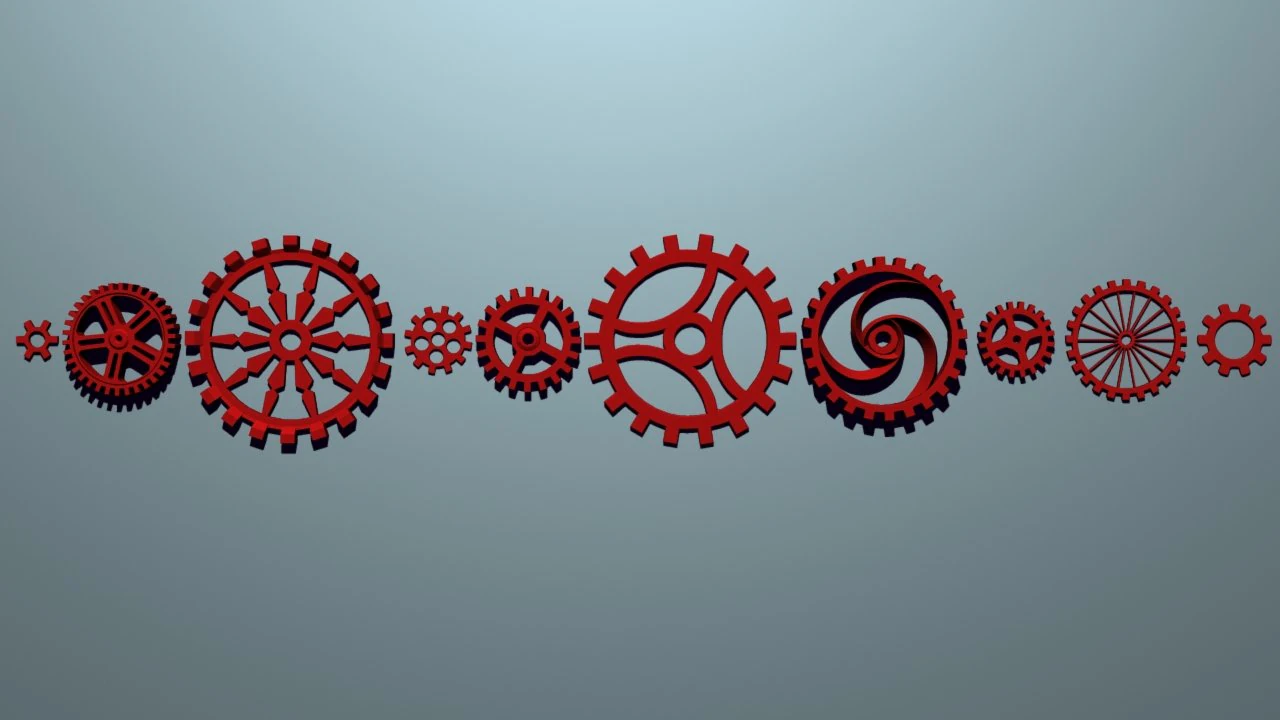 gear set 3D Model .c4d .max .obj .3ds .fbx .stl .blend 