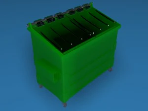 쓰레기 수거통 3D 모델