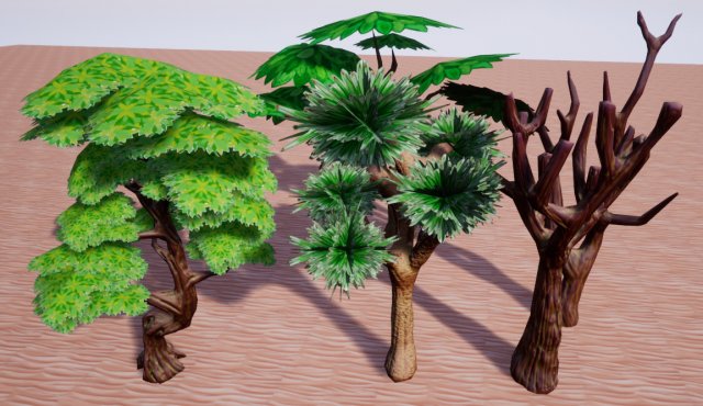 tree pack stylized 3D-Modell .c4d .max .obj .3ds .fbx .stl .blend 