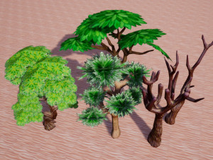 tree pack stylized 3D-Modell
