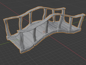 wood bridge stylized Modelo 3D