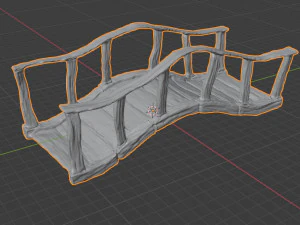 wood bridge stylized 3D Model