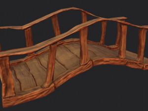 wood bridge stylized 3D 模型