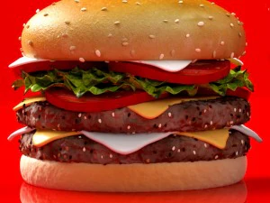 burger with soft drinks 3D Model