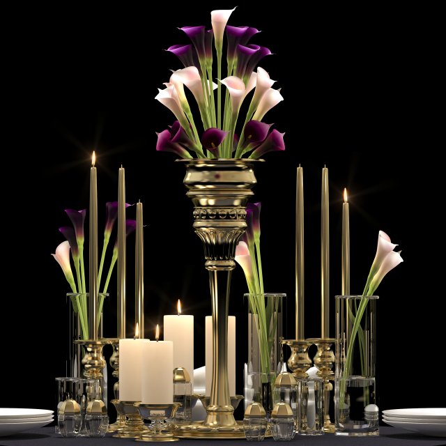 flower vase set Modello 3D .c4d .max .obj .3ds .fbx .stl .blend 