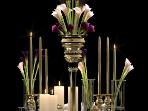 set vas bunga Model 3D