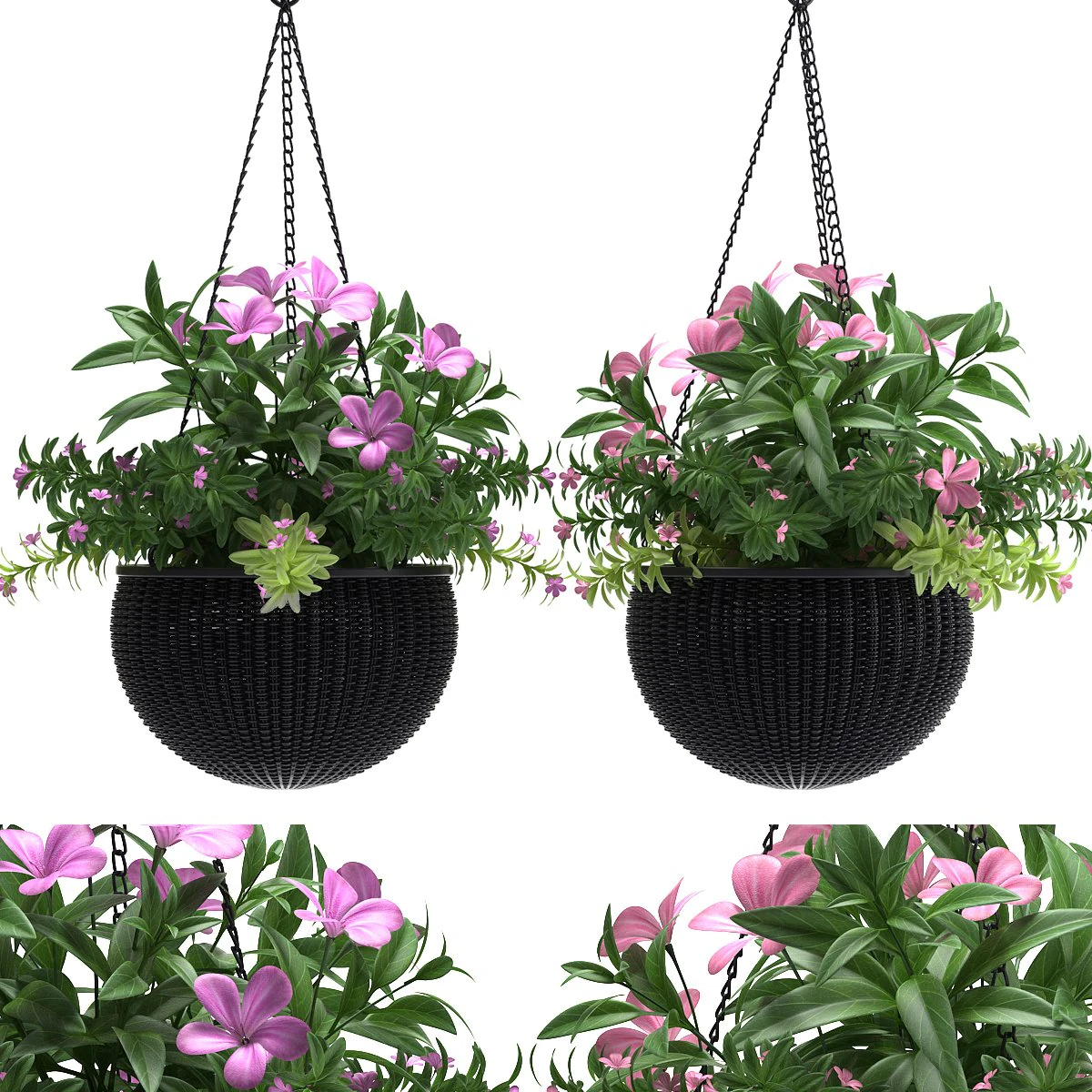 hanging basket 3D Model .c4d .max .obj .3ds .fbx .stl .blend 