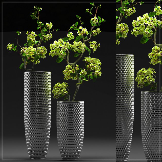 flower vase set 3D मॉडल .c4d .max .obj .3ds .fbx .stl .blend