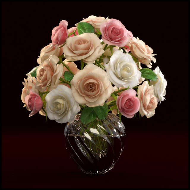 roses 3Dモデル .c4d .max .obj .3ds .fbx .stl .blend 