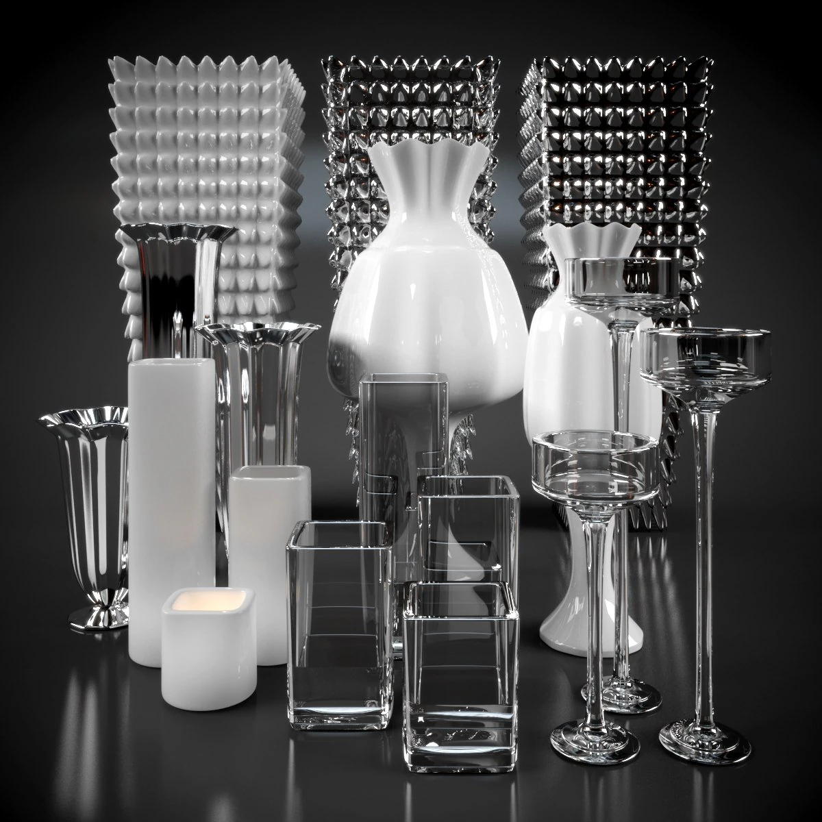 vases and lamps 3D Model .c4d .max .obj .3ds .fbx .stl .blend 