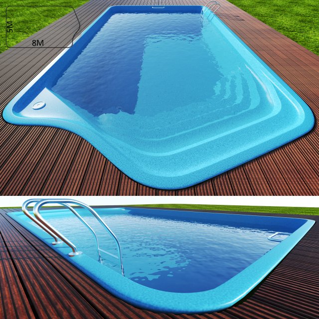 swimming pool 2 3Dモデル .c4d .max .obj .3ds .fbx .stl .blend 