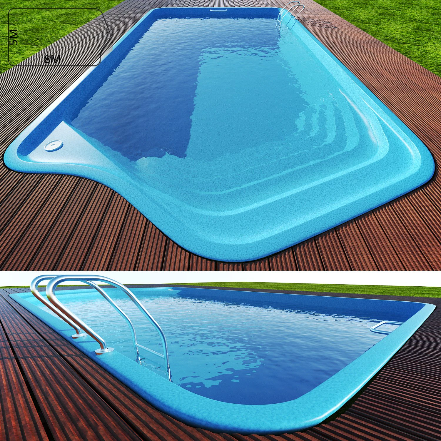 swimming pool 2 3D Model .c4d .max .obj .3ds .fbx .stl .blend