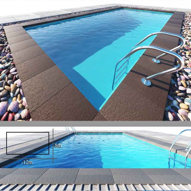 swimming pool 1 Model 3D .c4d .max .obj .3ds .fbx .stl .blend 