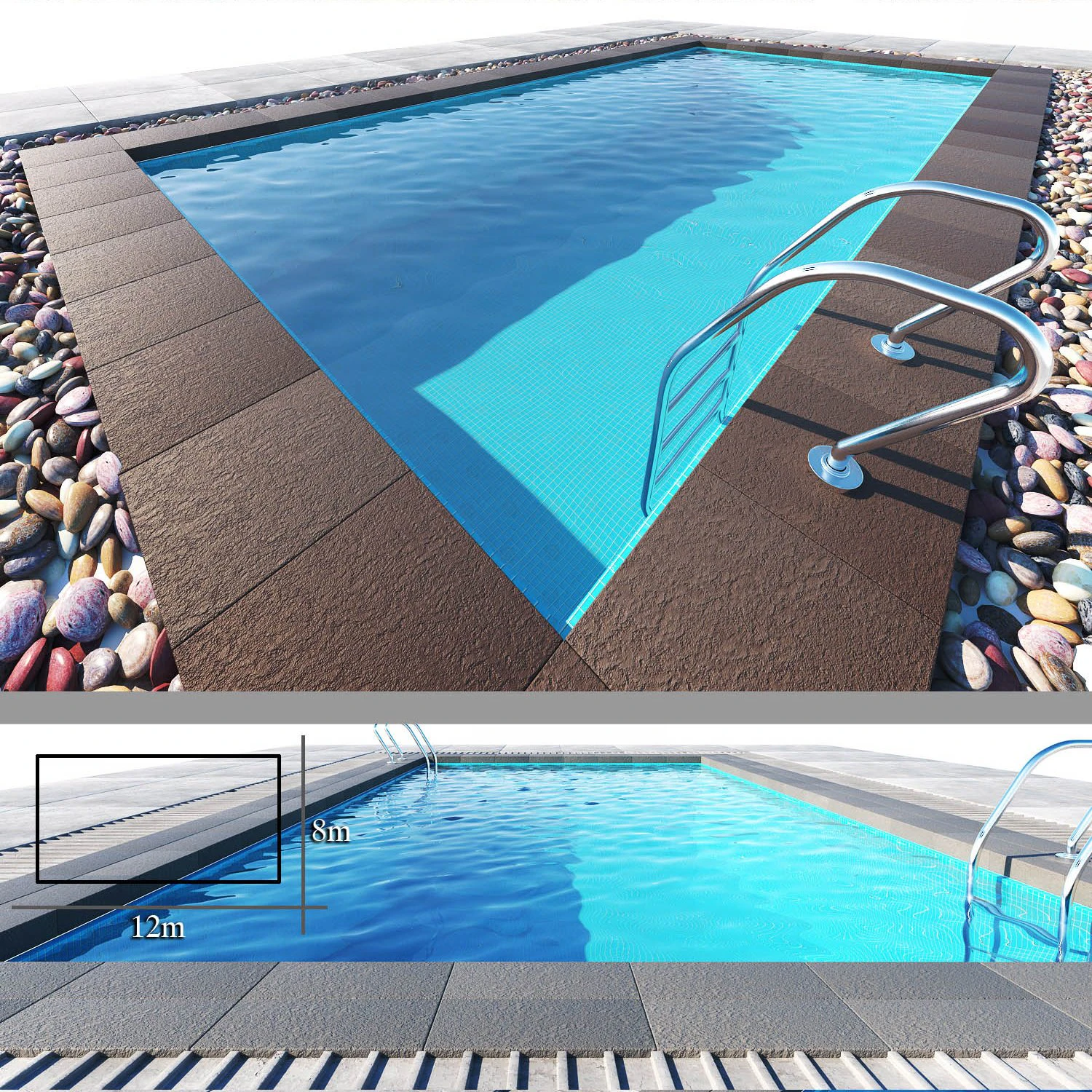 swimming pool 1 3D Model .c4d .max .obj .3ds .fbx .stl .blend